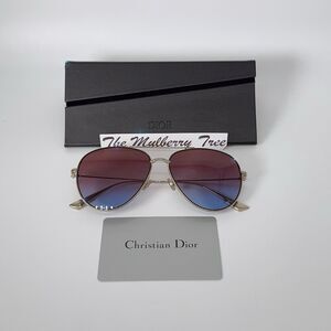 Christian Dior Society 3 57mm Gradient Aviator Sunglasses Gold Blue Red Gradient